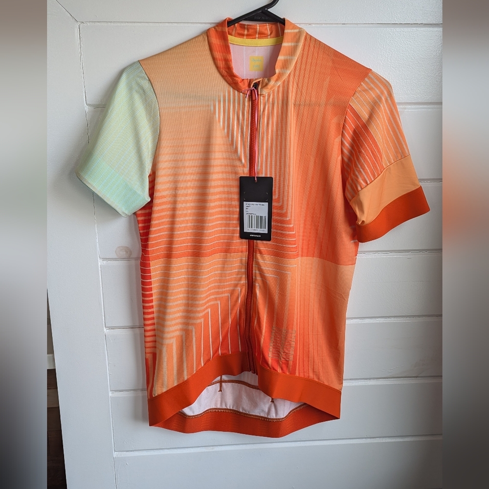 Rapha Orange Striped Cycling Jersey